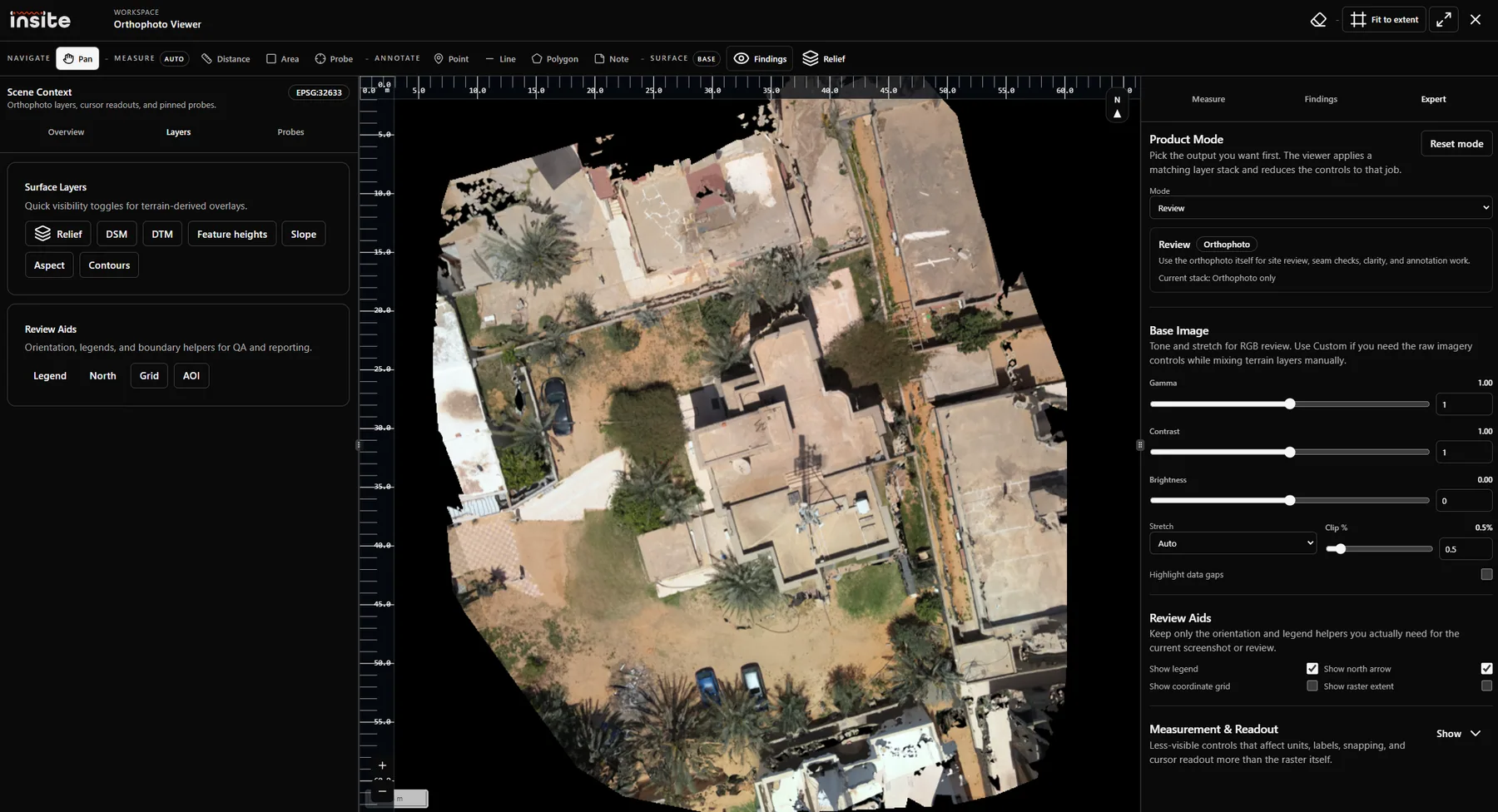 InSite orthophoto viewer with geospatial layers and annotations